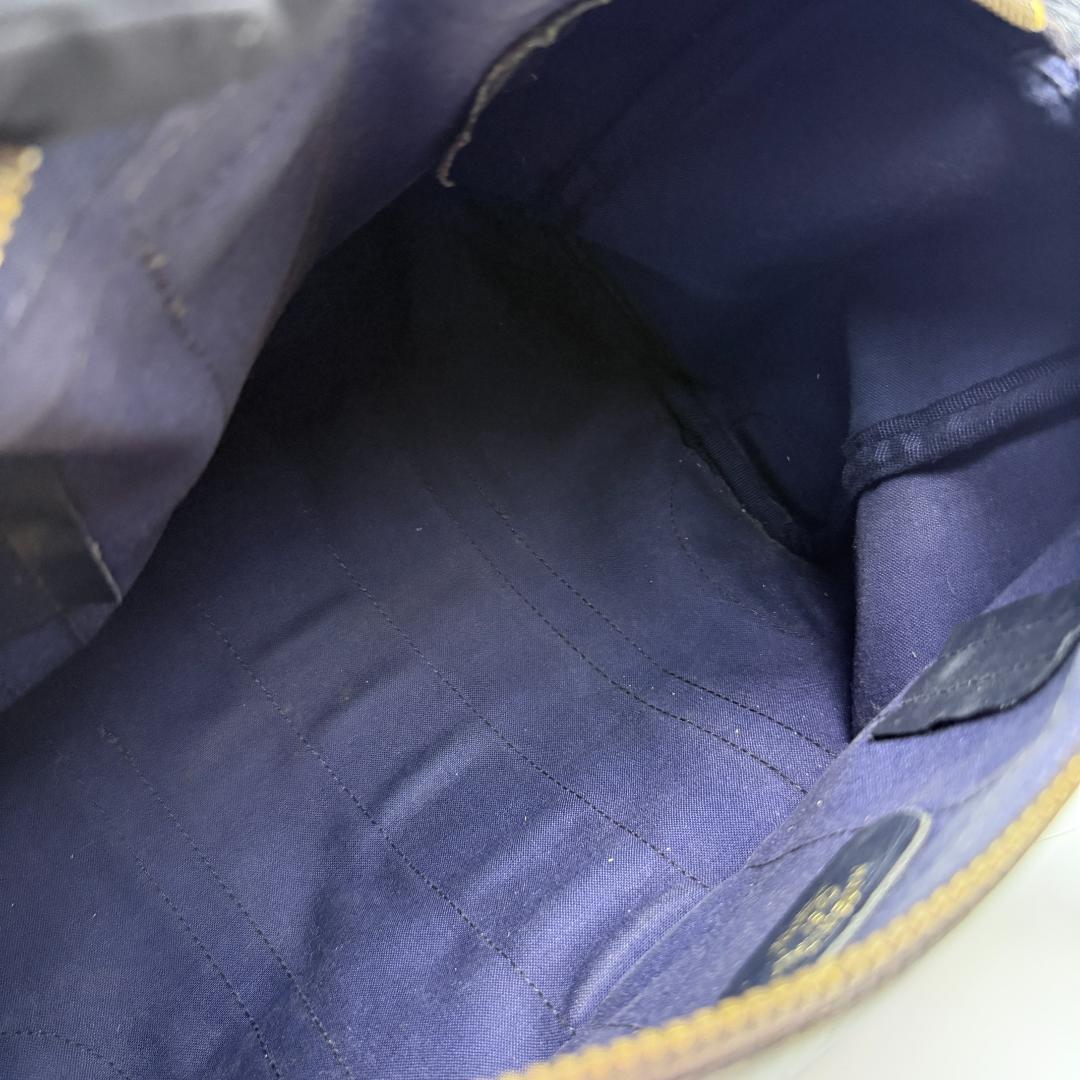 オールドグッチ シェリーライン GG柄 ボストン ハンドバッグ ネイビー