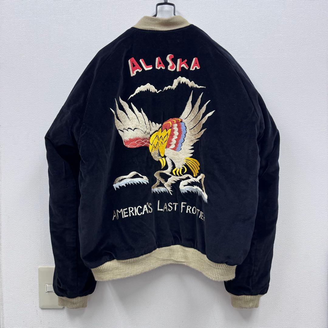 東洋 ALASKA 別珍 サテンキルト リバーシブル スカジャン L