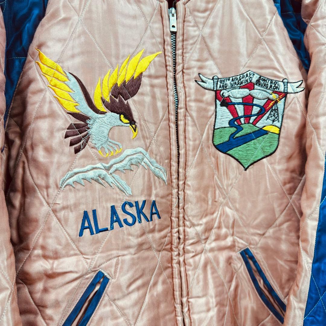 東洋 ALASKA 別珍 サテンキルト リバーシブル スカジャン L