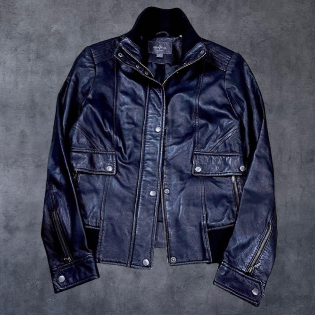 COLE HAAN ラムレザー ボンバージャケット 本革 フライト S