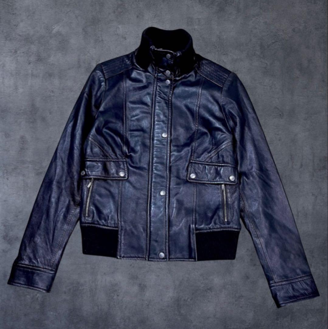 COLE HAAN ラムレザー ボンバージャケット 本革 フライト S