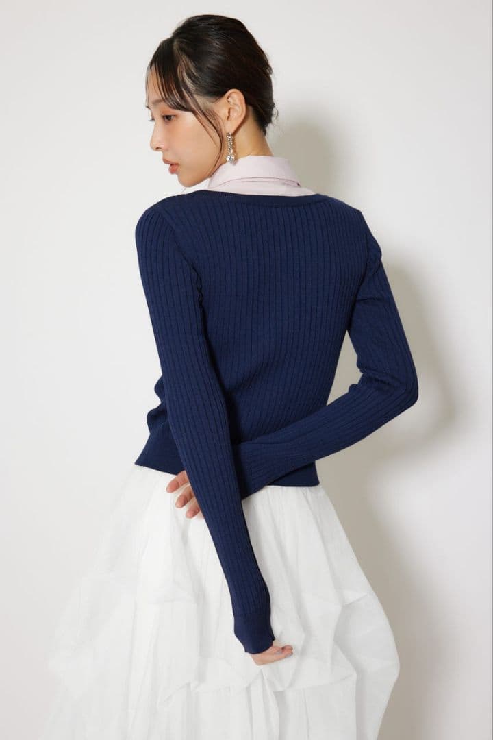 【新品】リエンダ　シャツドッキングロングスリーブニットトップス