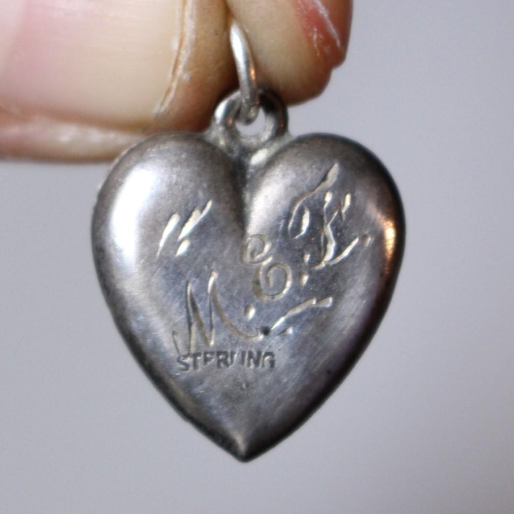 30s　スウィートハートジュエリー　パフィハート　スターリングシルバー　リボン