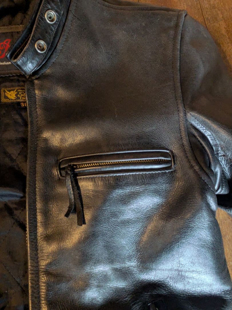 『インデアン』シングルライダースジャケット ブラック Sサイズ相当