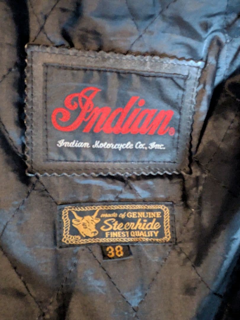 『インデアン』シングルライダースジャケット ブラック Sサイズ相当