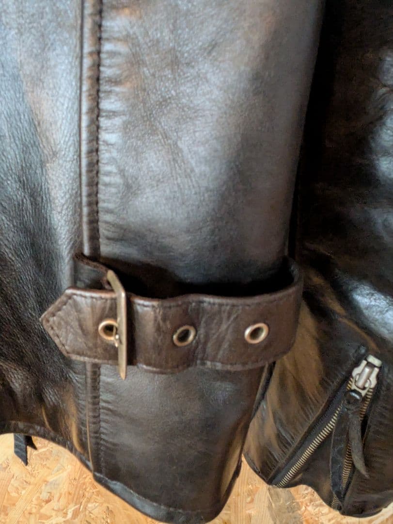 『インデアン』シングルライダースジャケット ブラック Sサイズ相当