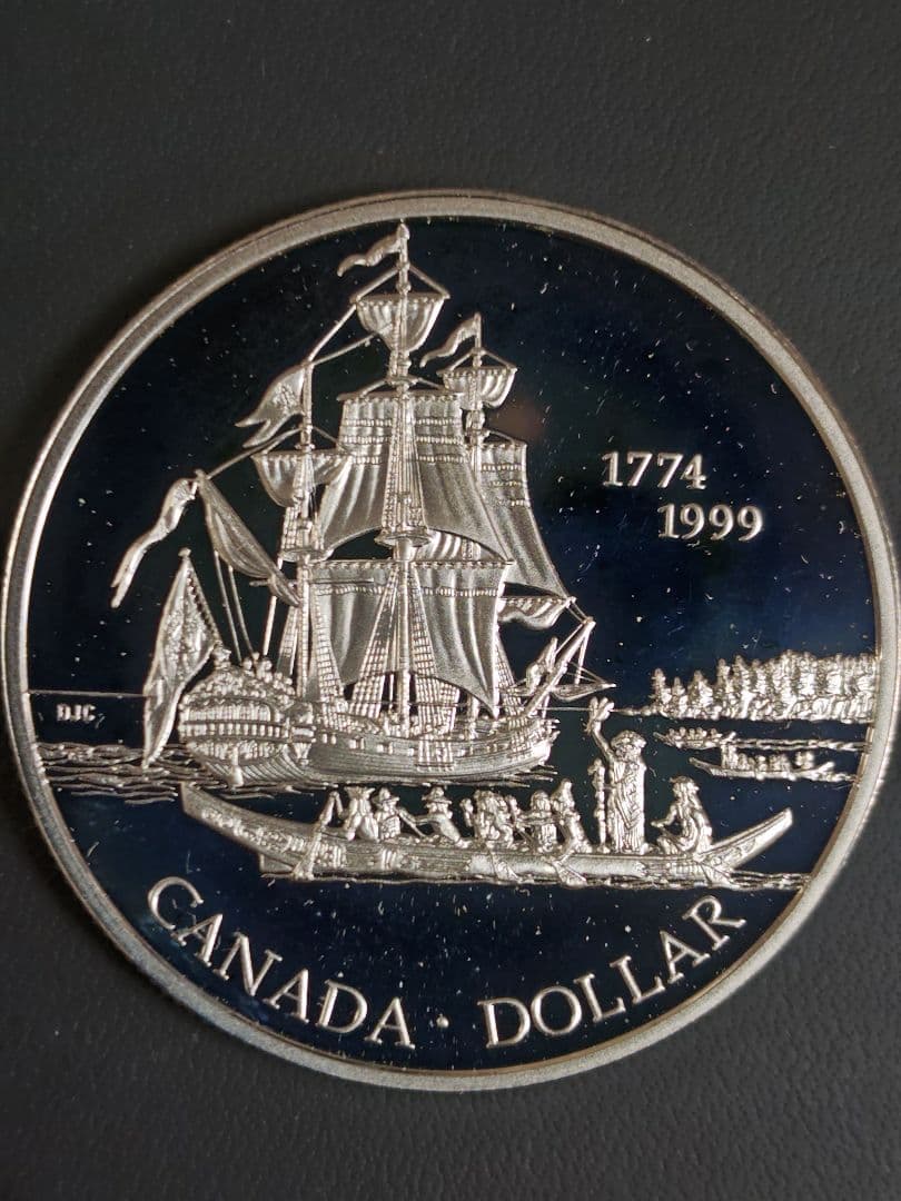 加 DOLLAR　225周年記念(1774〜1999) PF銀貨、説明書付