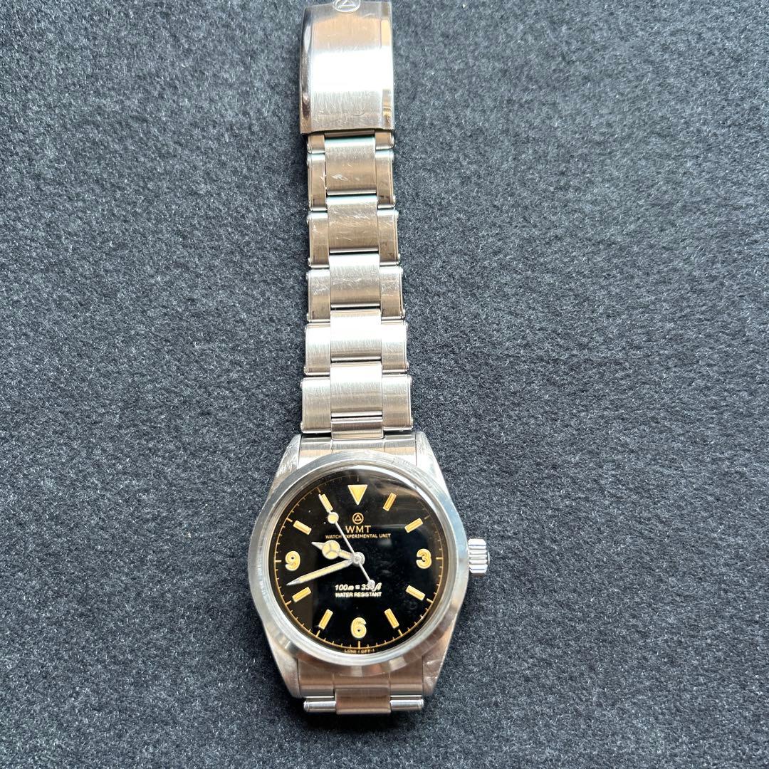 WMT ブラックアナログ時計