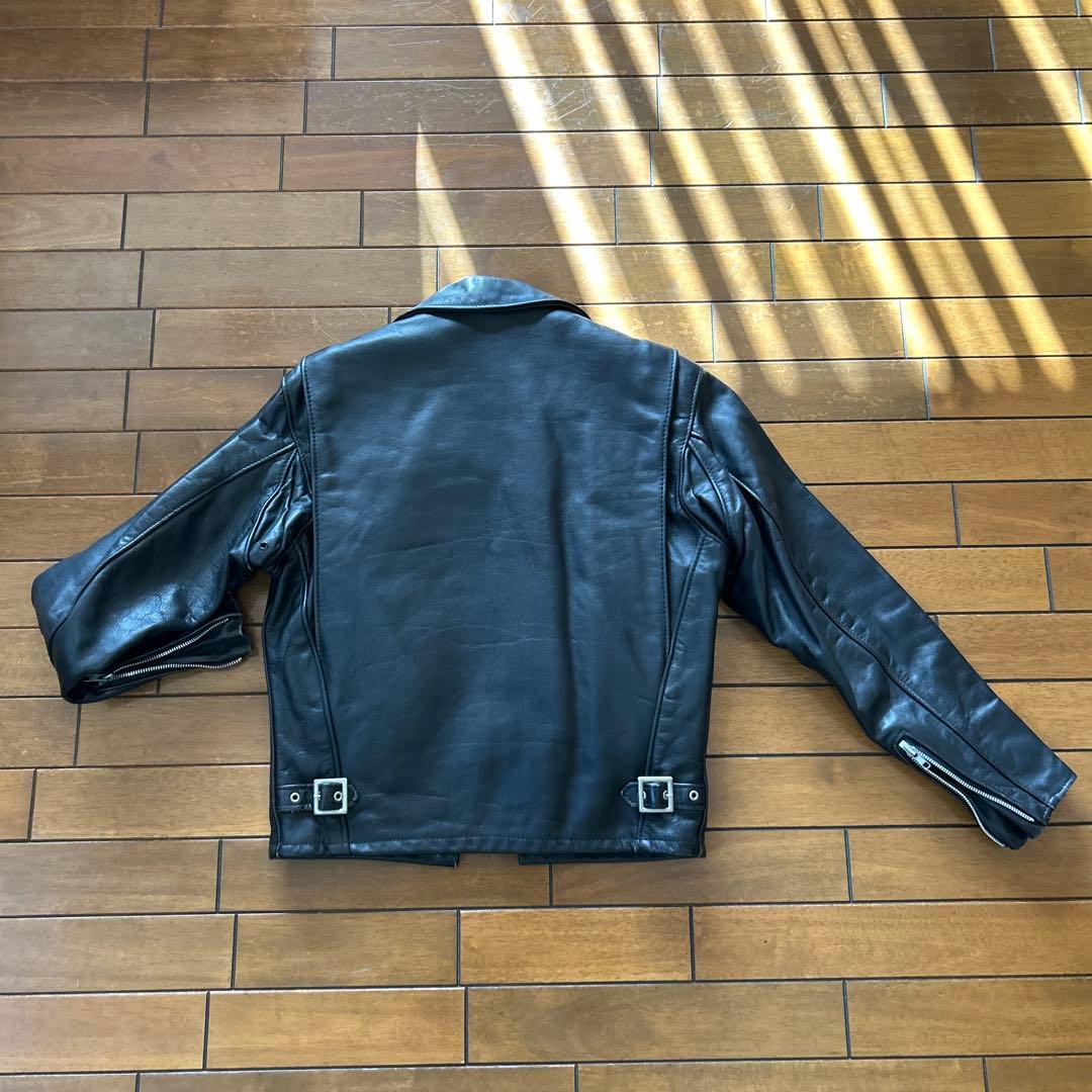Schott ブラックレザー シングルライダースジャケット