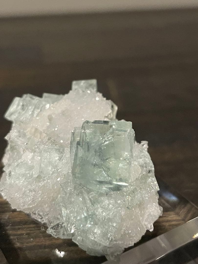 フランス産　フローライト×クォーツ　蛍石水晶　鉱物標本