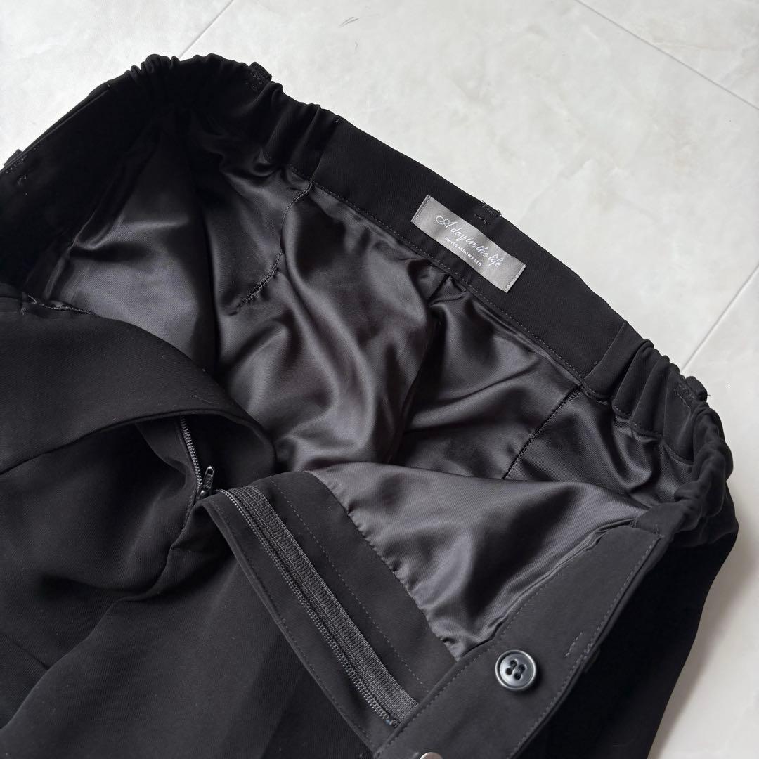 UNITED ARROWS ノーカラースーツ3点セット 黒 38/34/36