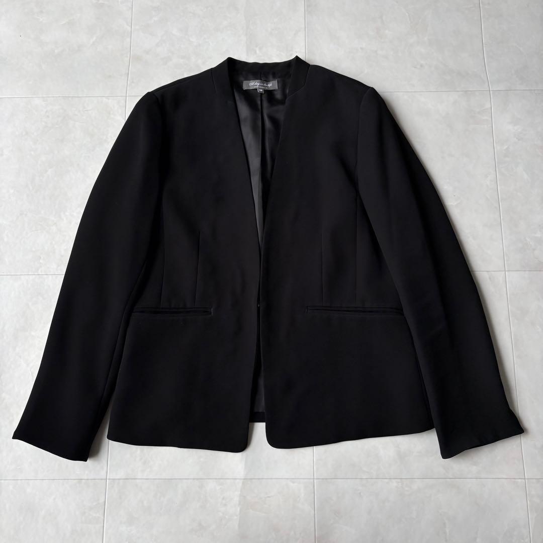 UNITED ARROWS ノーカラースーツ3点セット 黒 38/34/36