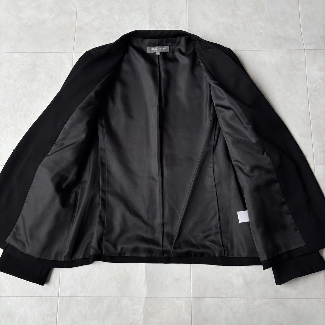 UNITED ARROWS ノーカラースーツ3点セット 黒 38/34/36