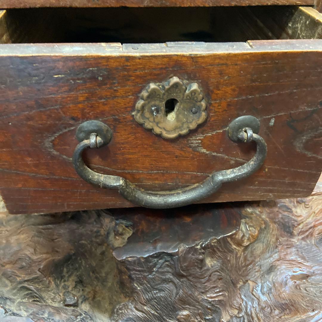 古賽銭箱　鍵付き　アンティーク　時代物　古民具　古道具　木箱