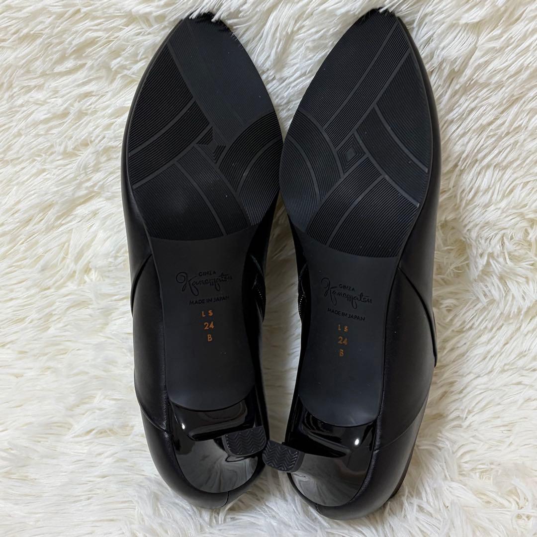 未使用品✨銀座かねまつ レザー ブーティ AQUA BELL 晴雨対応24cm