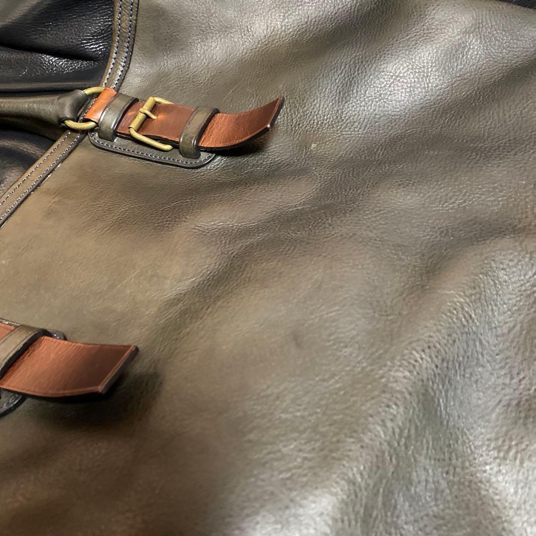 【値下げ】万双　シモーネBOX トート(L)オリーブグリーンorネイビー