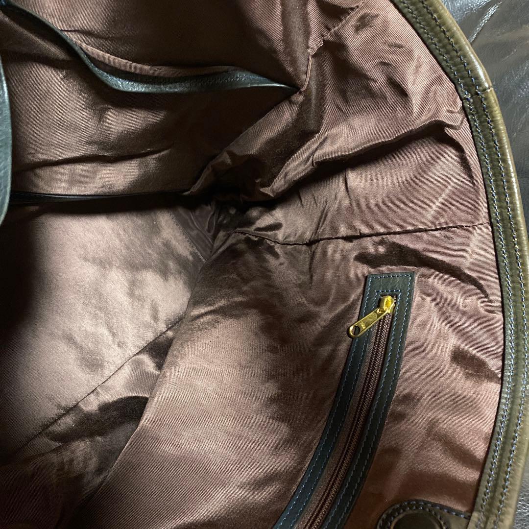 【値下げ】万双　シモーネBOX トート(L)オリーブグリーンorネイビー