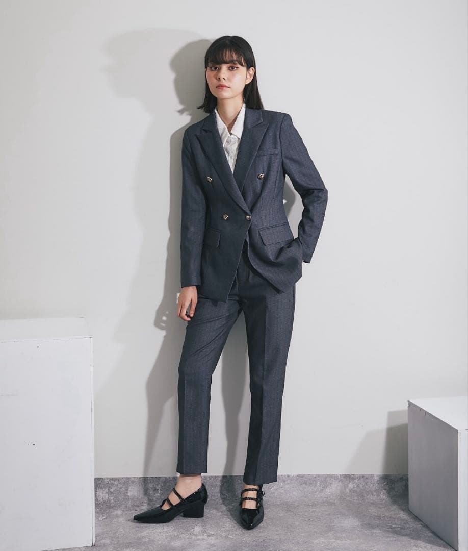 SMILE ORCHID ストライプ柄ジャケット＆スラックスパンツセットアップ