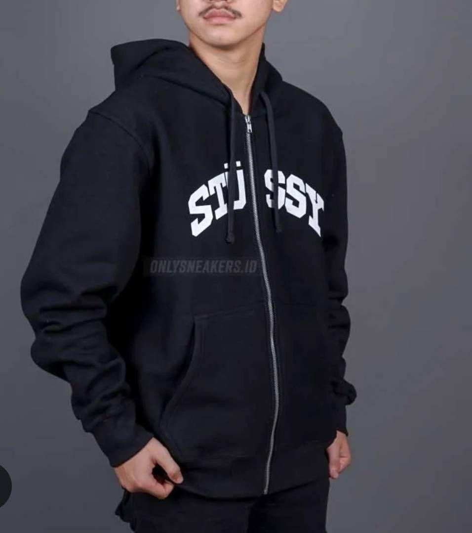 STUSSY BLOCK SPORT ZIP パーカー Sサイズ ブラック☆