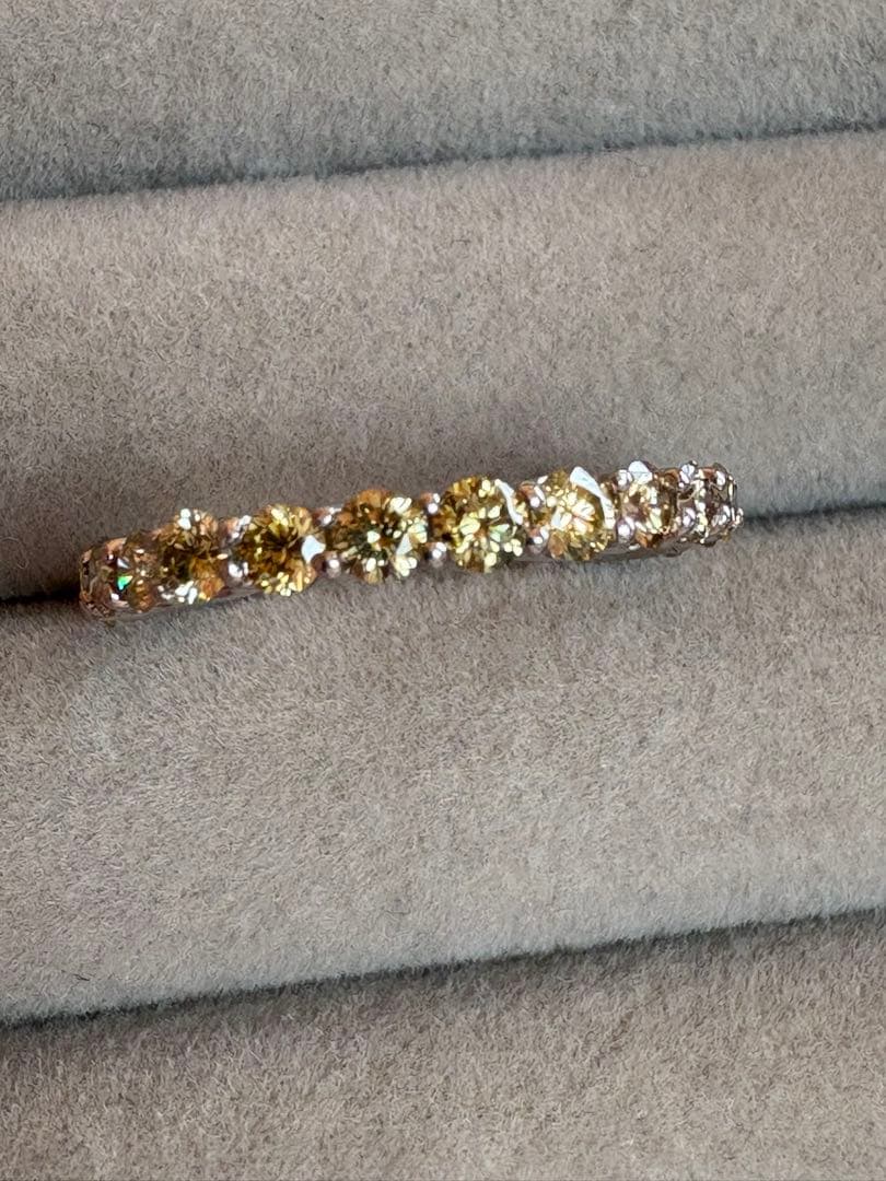 PT900 イエローダイヤ(0.93ct) ハーフエタニティリング✨