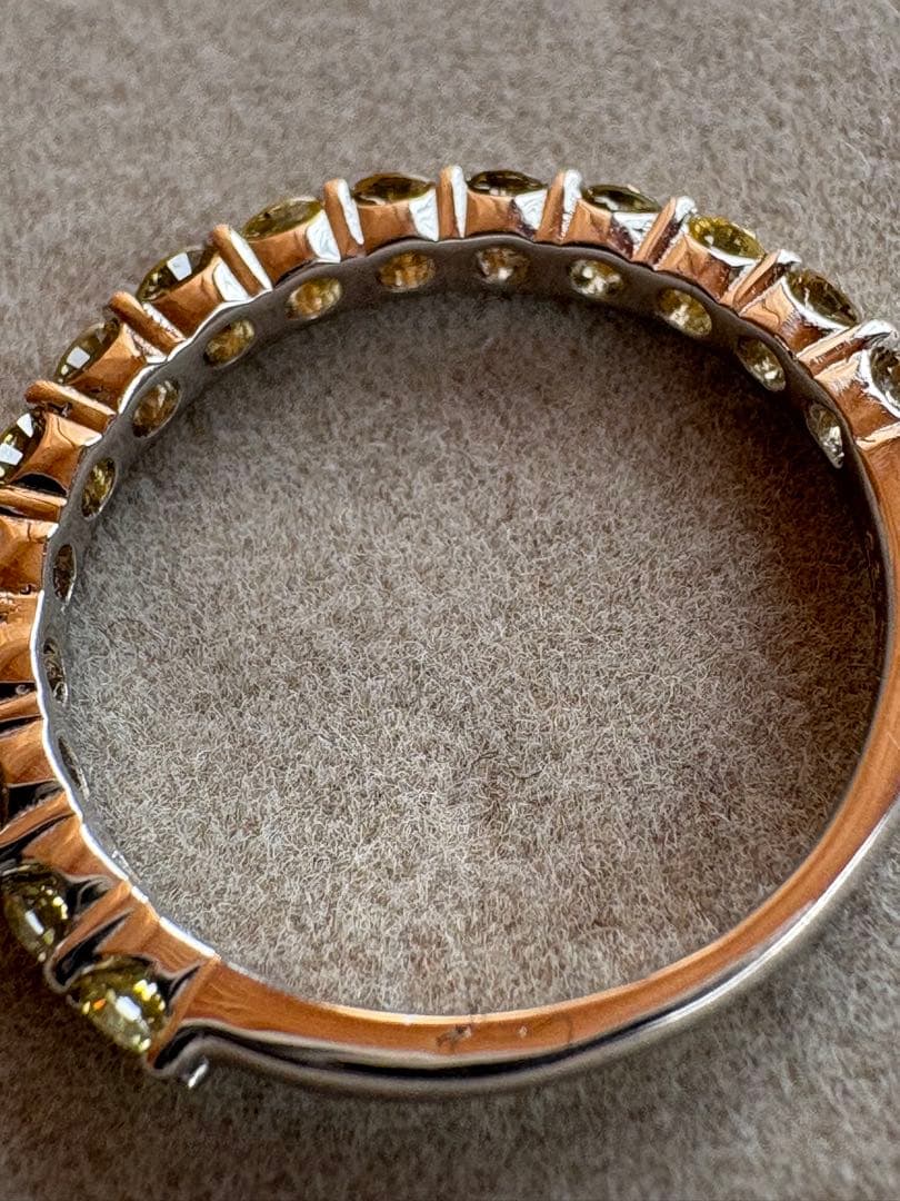 PT900 イエローダイヤ(0.93ct) ハーフエタニティリング✨