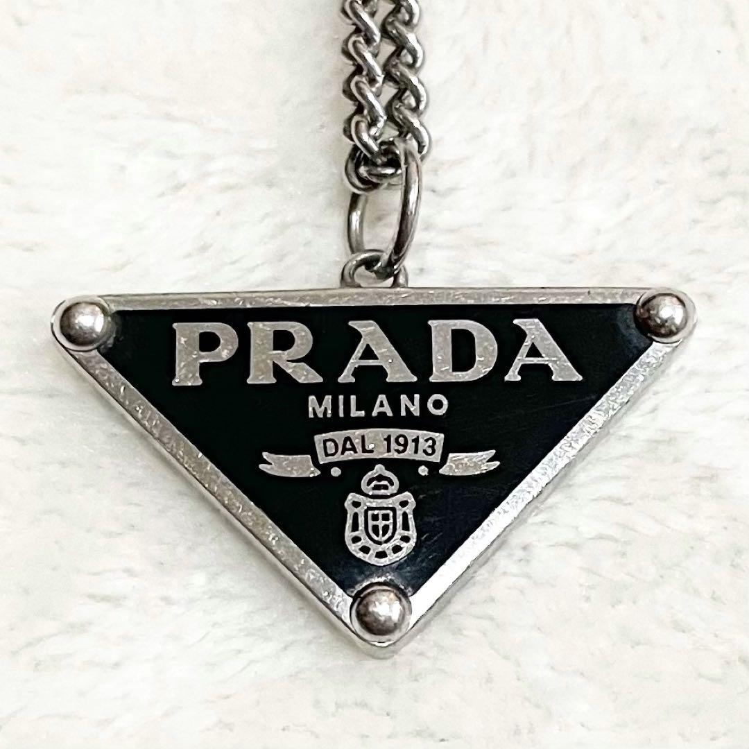 ナ*コ様 PRADA ネックレス Ag925 ペンダント 三角プレート ロゴ チ