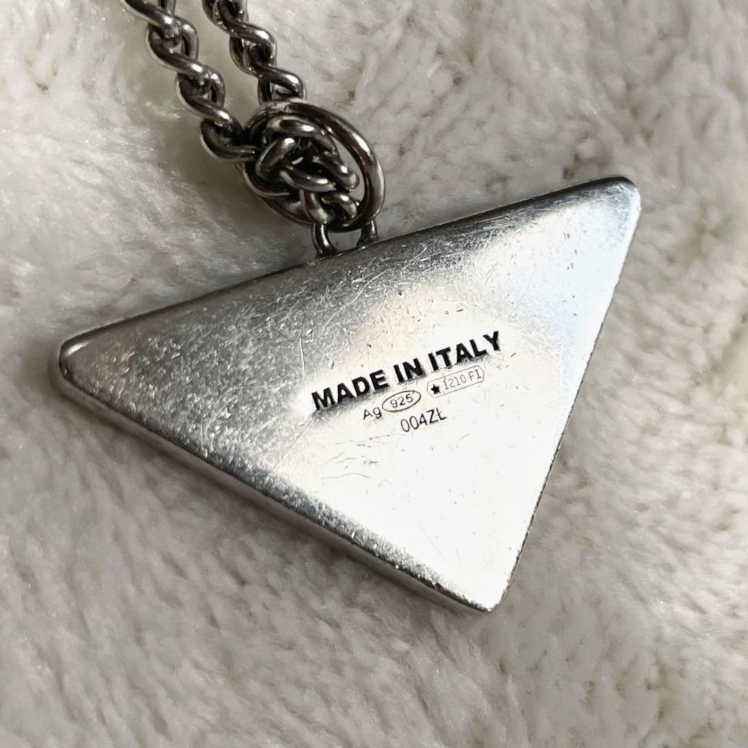 ナ*コ様 PRADA ネックレス Ag925 ペンダント 三角プレート ロゴ チ