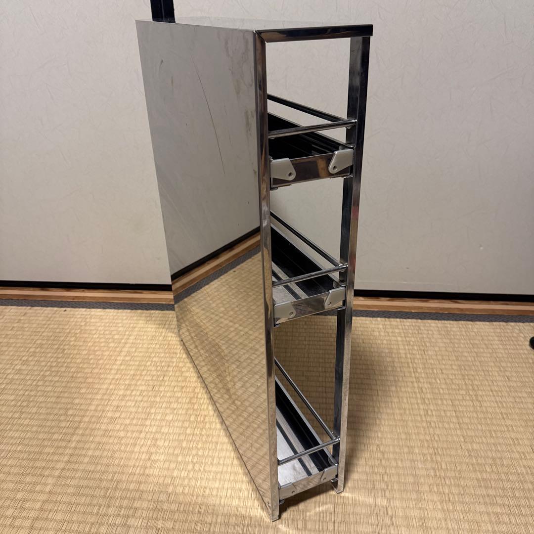 ディノス キッチン ステンレス製 大量スパイスステーション 3段