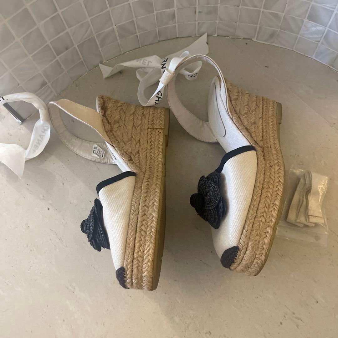 CHANELシャネル サンダルシューズカメリアココマーク ウェッジソール23cm