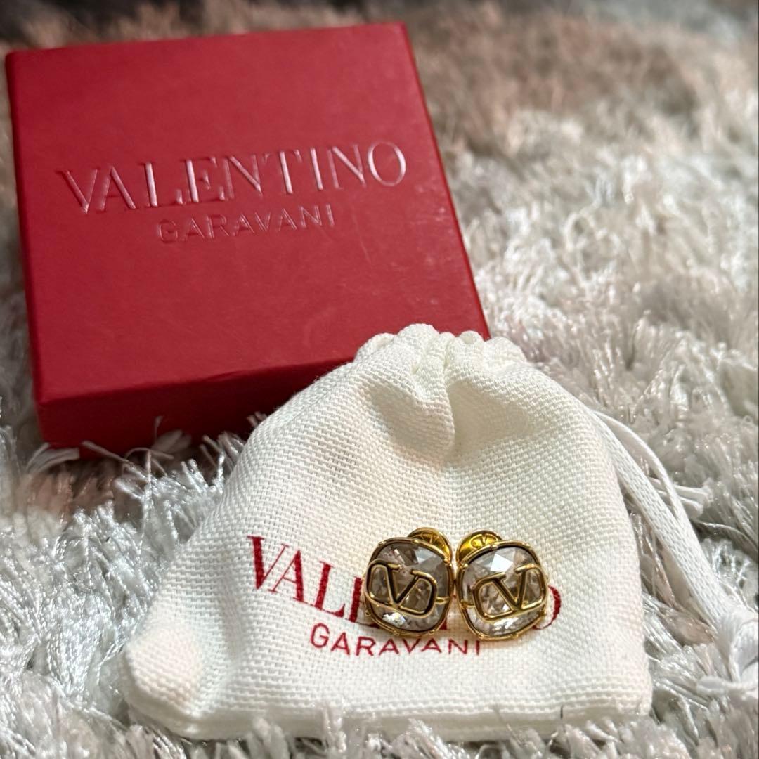 VALENTINO ゴールドクリスタルピアス