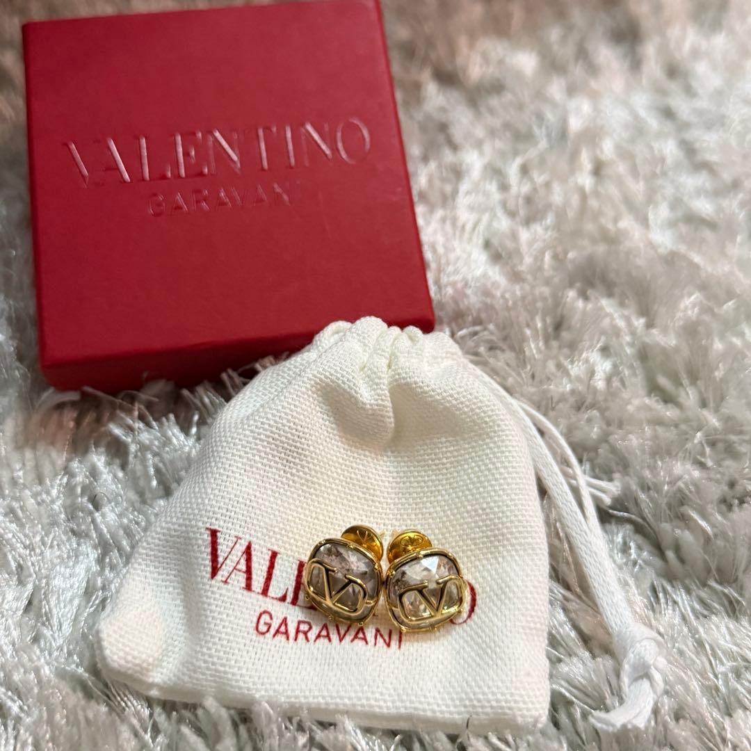 VALENTINO ゴールドクリスタルピアス