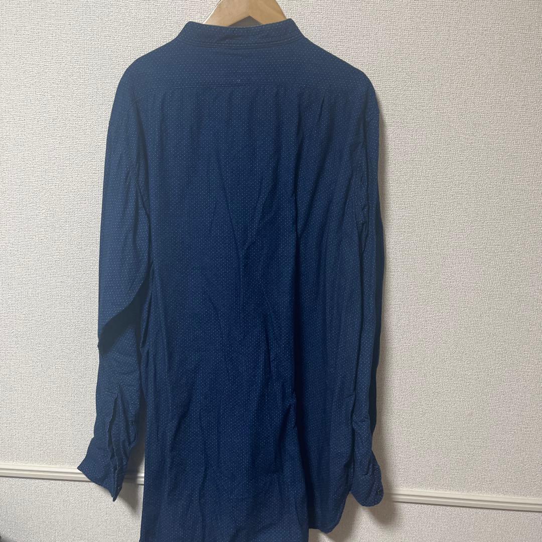 BONCOURA ネイビー ドット柄 シャツ サイズ10