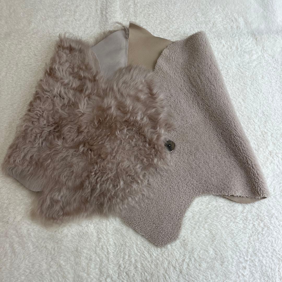 新品タグ付　GUSHLOW & COLE 牛革　ボア　ファー　ストール　マフラー