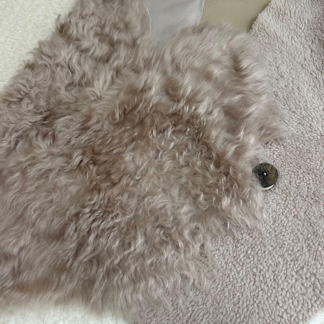 新品タグ付　GUSHLOW & COLE 牛革　ボア　ファー　ストール　マフラー