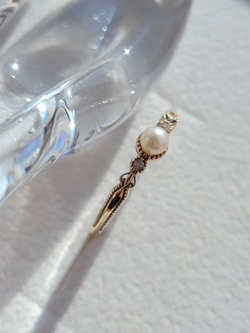 美品★ TSUTSUMI K10 YG リング 指輪 ツツミ パール サファイア