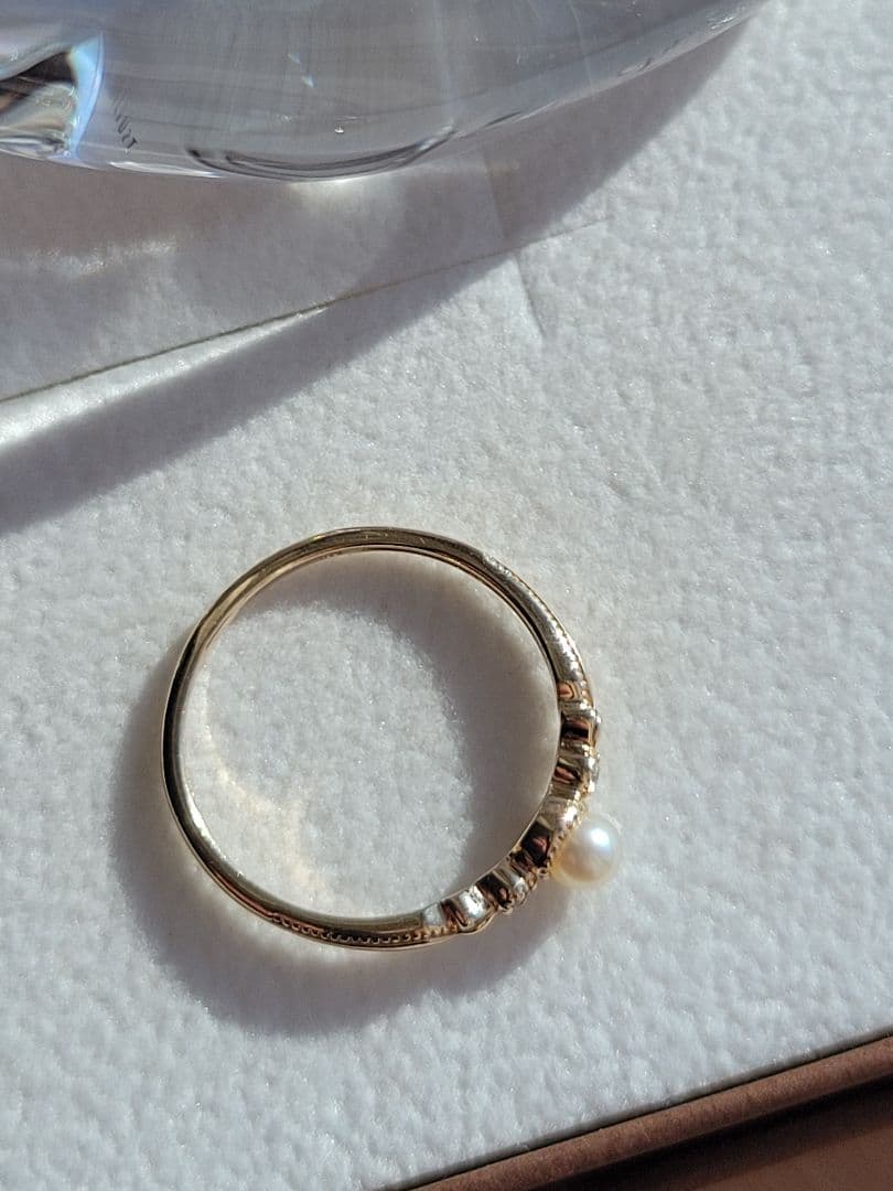 美品★ TSUTSUMI K10 YG リング 指輪 ツツミ パール サファイア