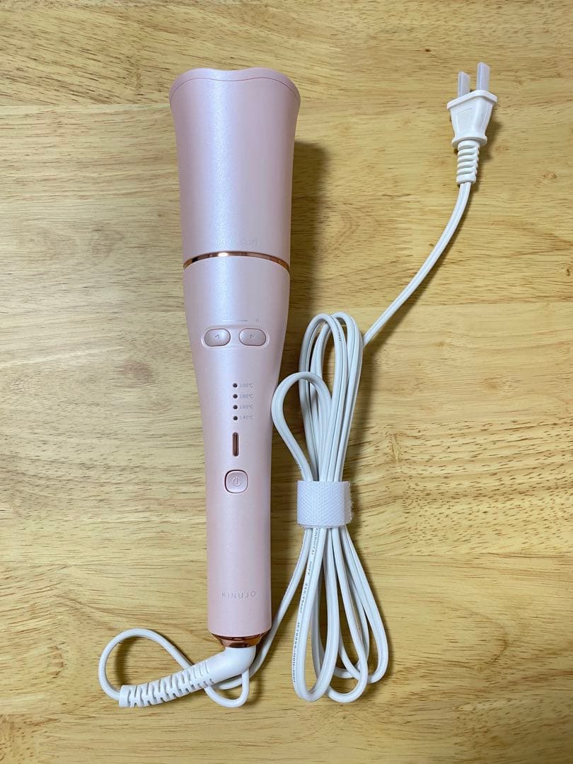 絹女 KINUJO オートカールヘアアイロン spin&curl ピンク