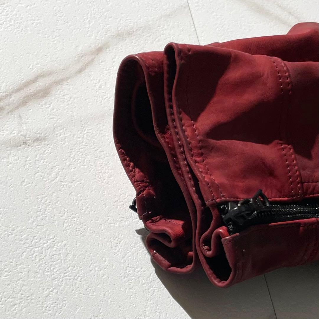 入手困難✨ ノーアイディ ホースハイド レザージャケット レッド