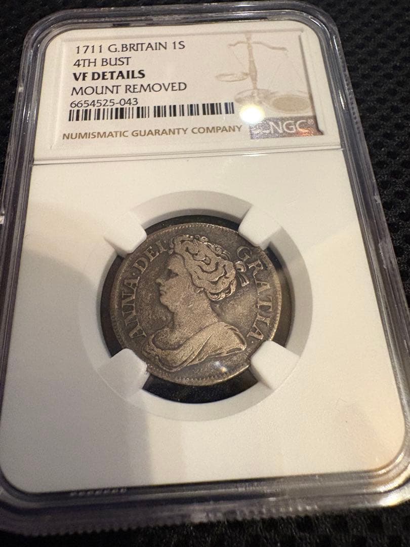 1711 イギリス 1シリング4th Bust ANNA DEL GRATIA