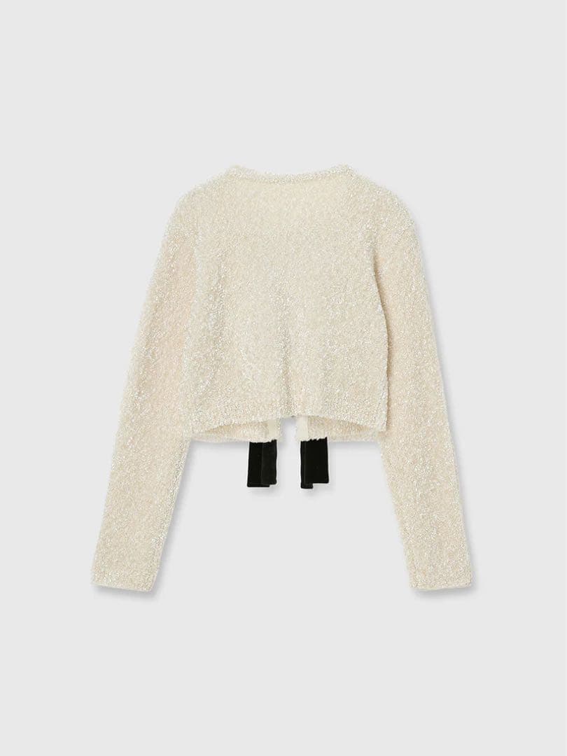 【超美品】eimyistoire フロントリボンニットトップス ホワイト