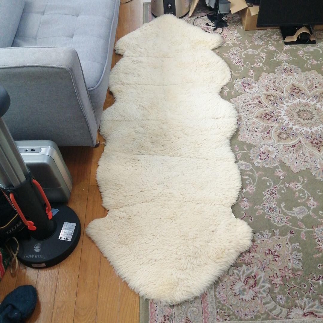 ラグマット羊皮　羊毛　２匹縫い合わせ　超特大　オーストラリア製