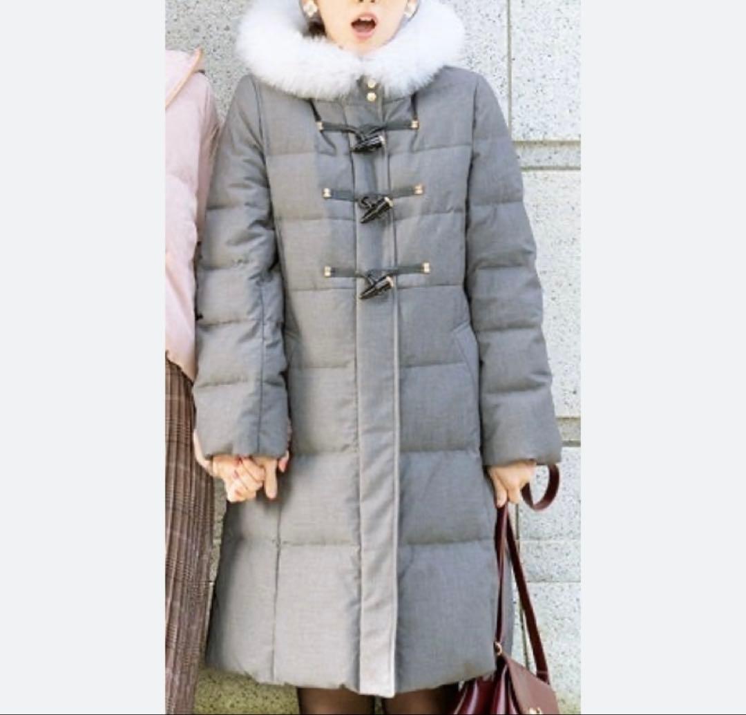 新品❁﻿ジルバイジルスチュアート フォックスファー付ロングダウンコート グレーS