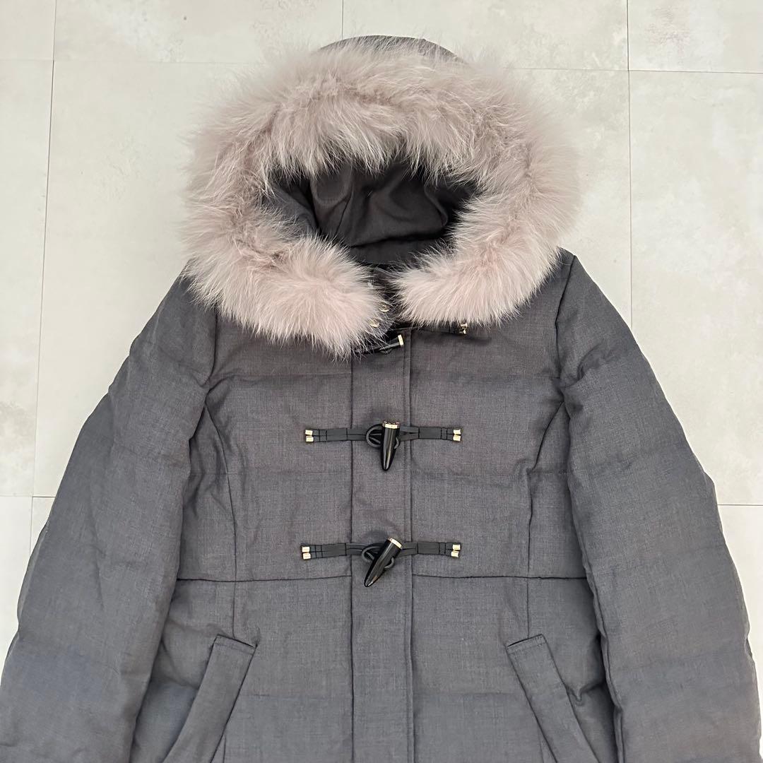 新品❁﻿ジルバイジルスチュアート フォックスファー付ロングダウンコート グレーS