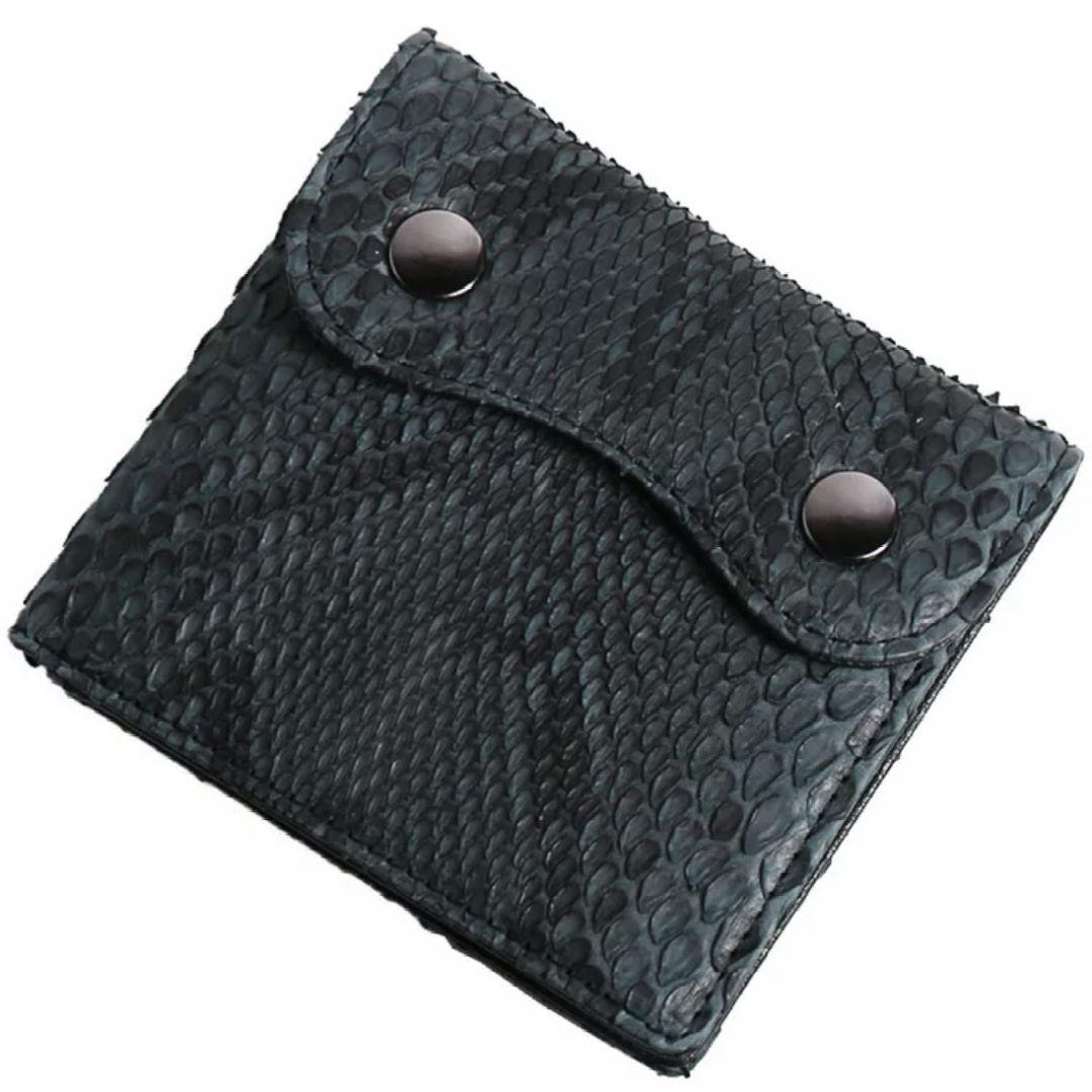 蛇革 本革 二つ折り財布 小銭入れ パイソン レザー ケース ヘビ革財布