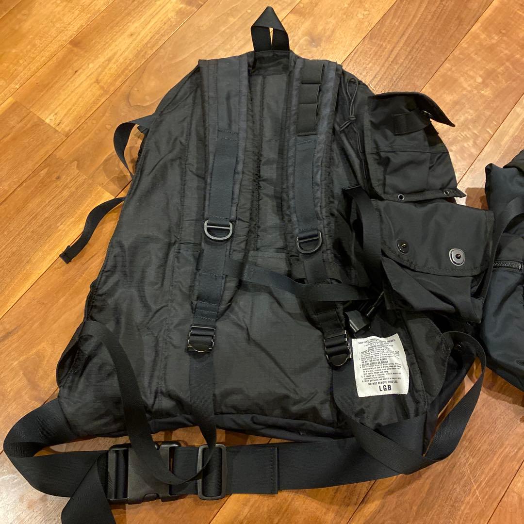 LGB バッグパック　ナイロン製　ブラック　ミニバッグ付き