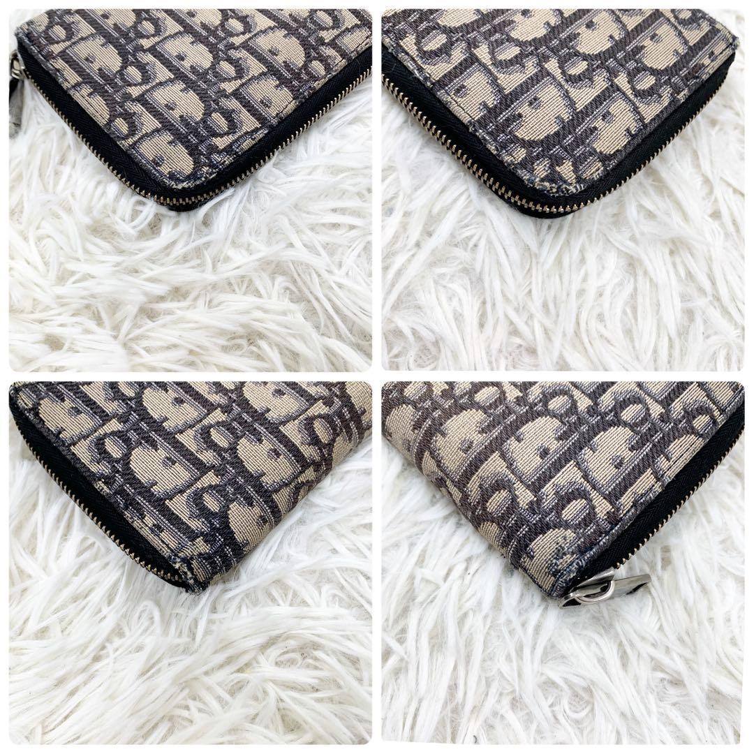 【✨美品✨】ディオール オブリーク ジャガード ラウンドジップウォレット