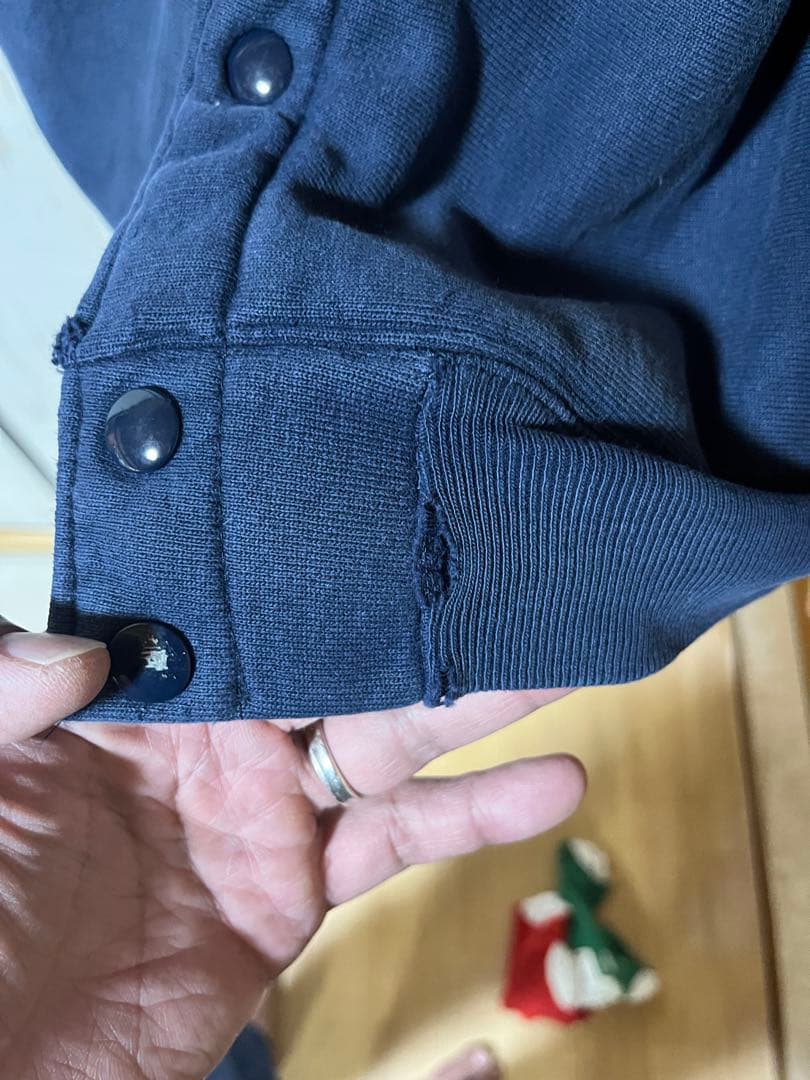 Champion ネイビー ボタン付きカーディガン