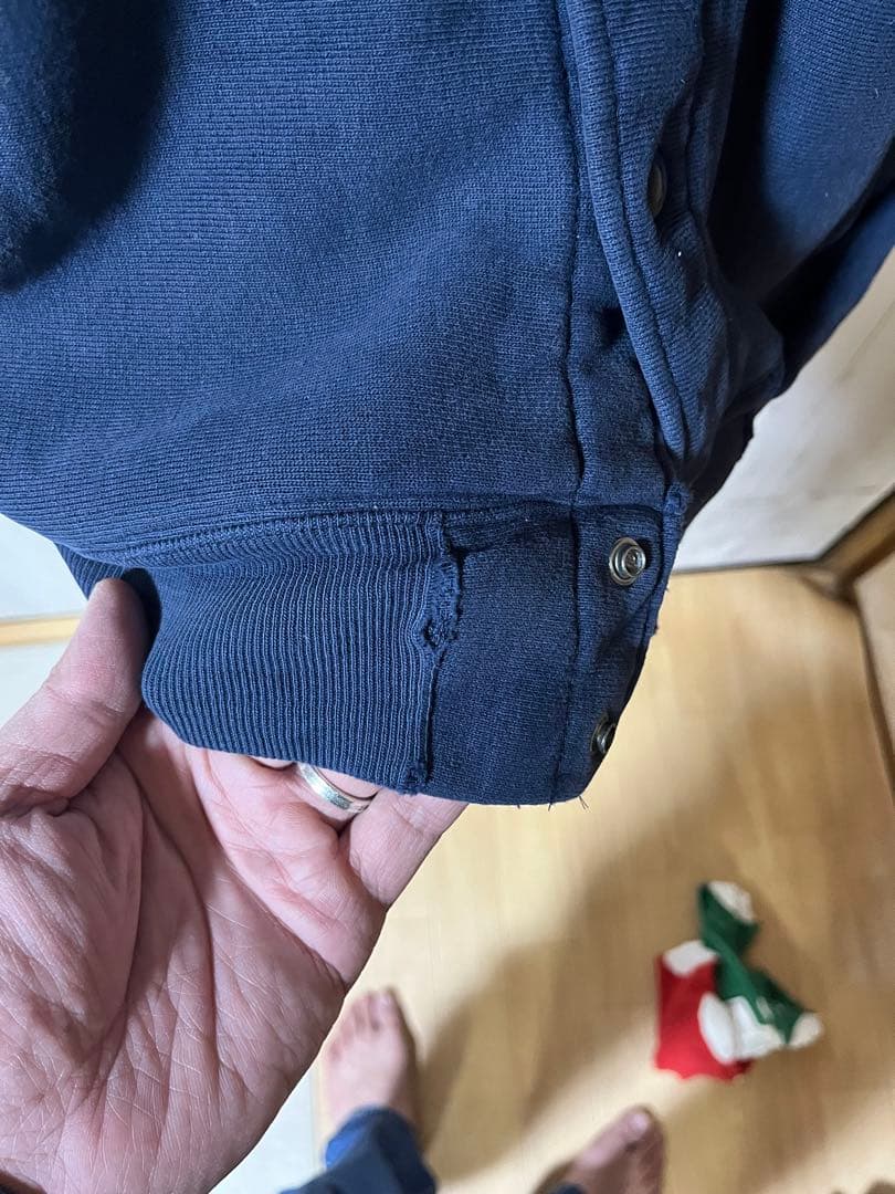 Champion ネイビー ボタン付きカーディガン