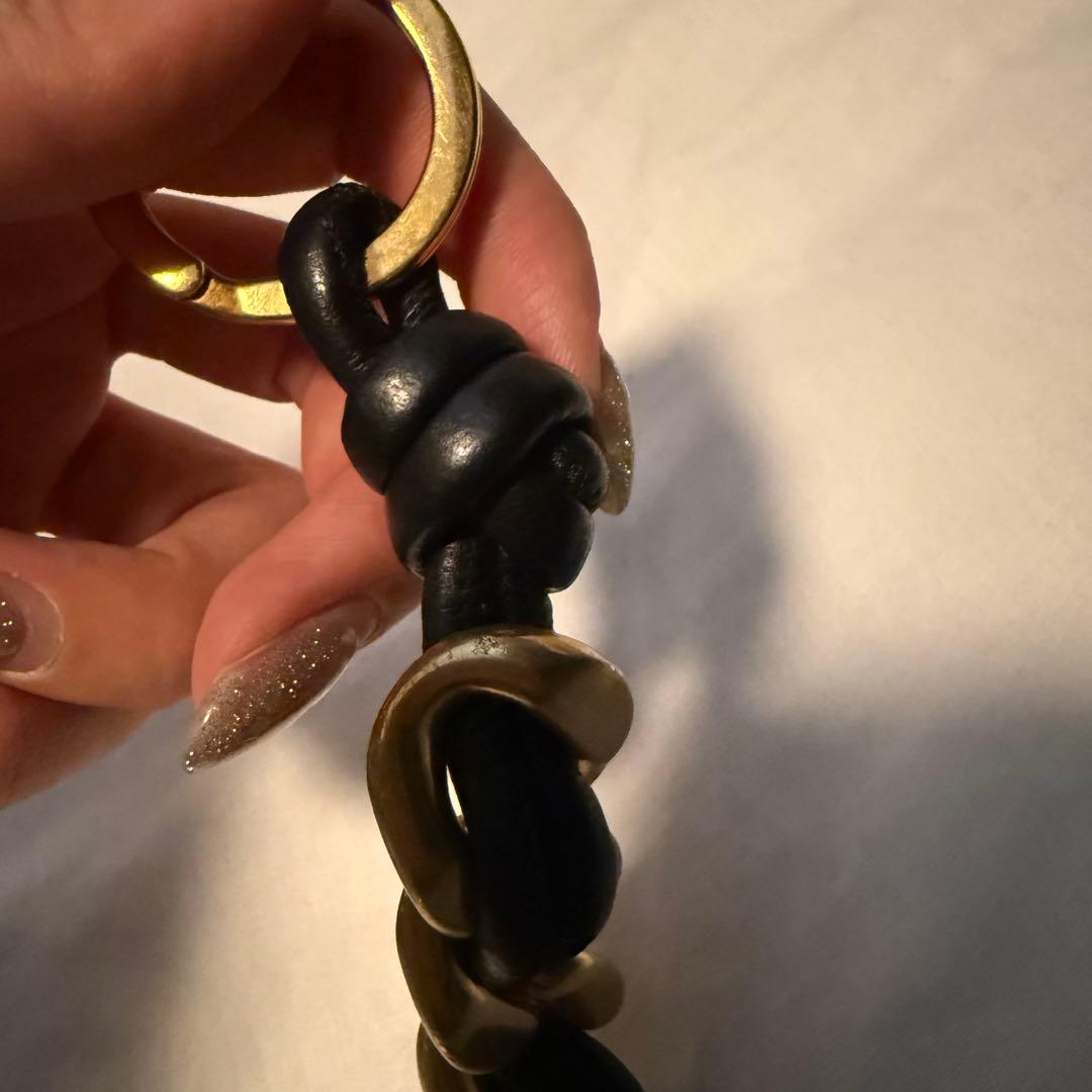 BOTTEGA VENETA ボッテガヴェネタ　ブラック　レザー　キーリング