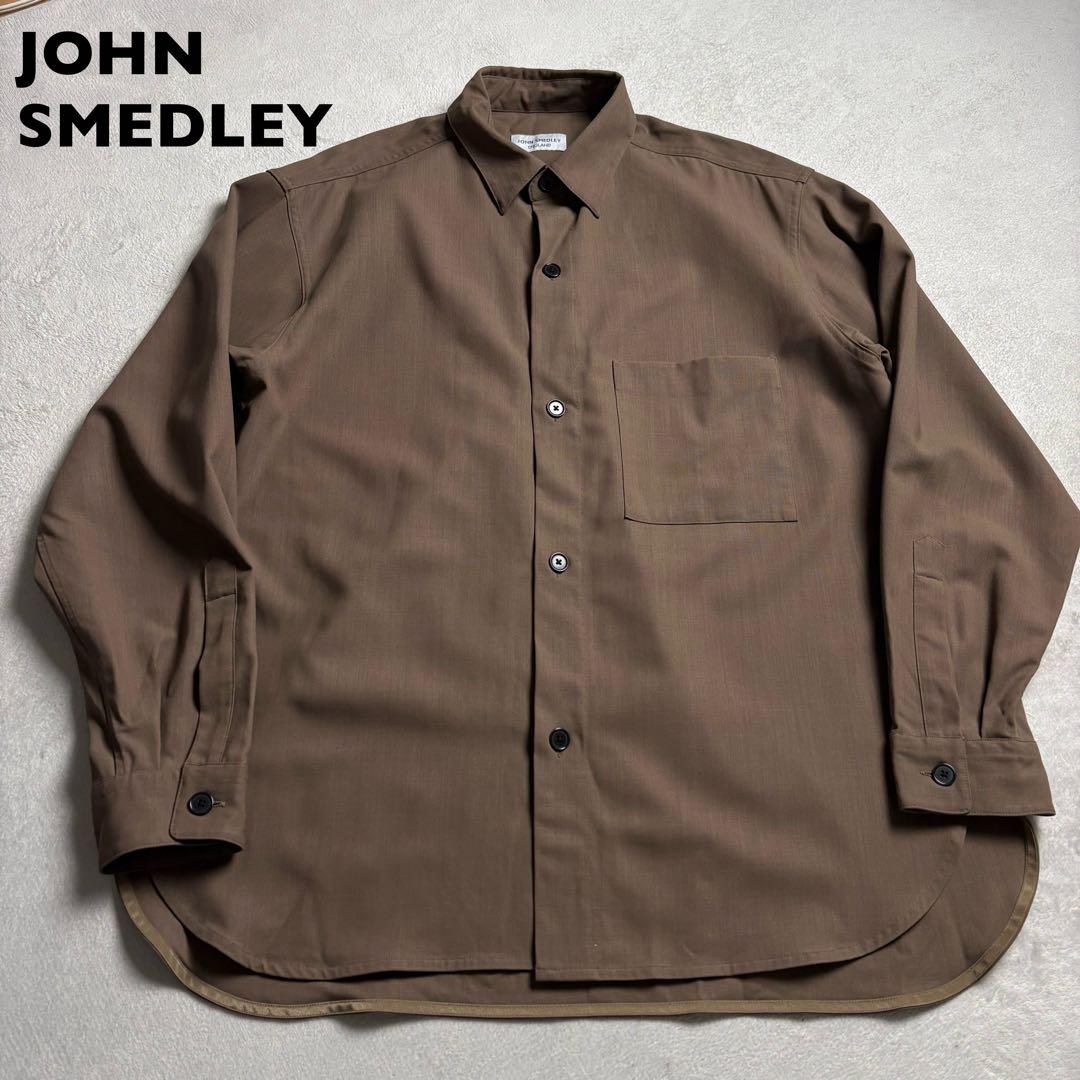 JOHN SMEDLEY ウールギャバジン　ストレッチシャツ　リラックスフィット